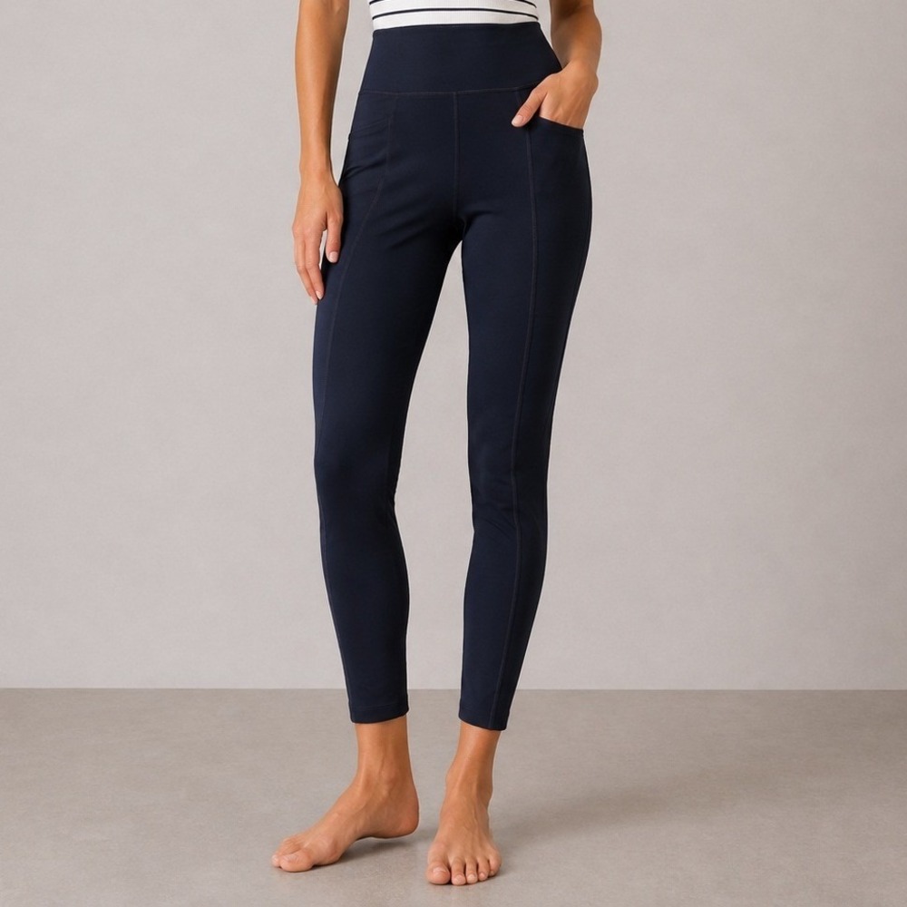 Girlfriend Collective Leggings Black Compressive Pocket XS High Rise 7/8 Length